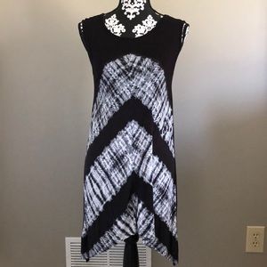Black and white tie dyed tunic